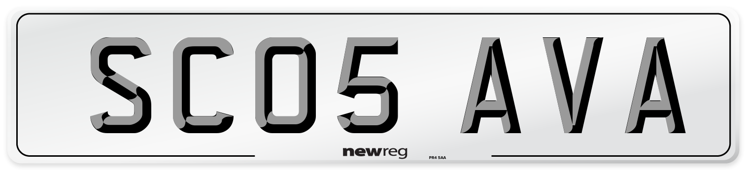 SC05 AVA Number Plate from New Reg